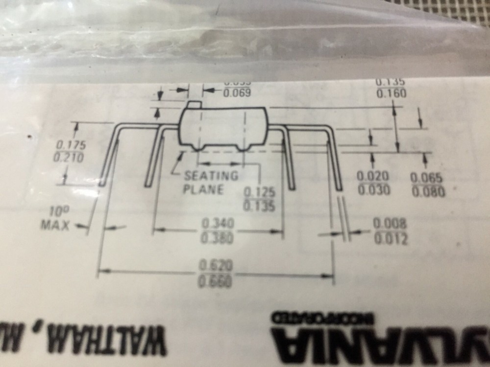ECG776 INTEGRATED CIRCUIT IC Zero Voltage SW. For Triac Triggering SYLVANIA A2