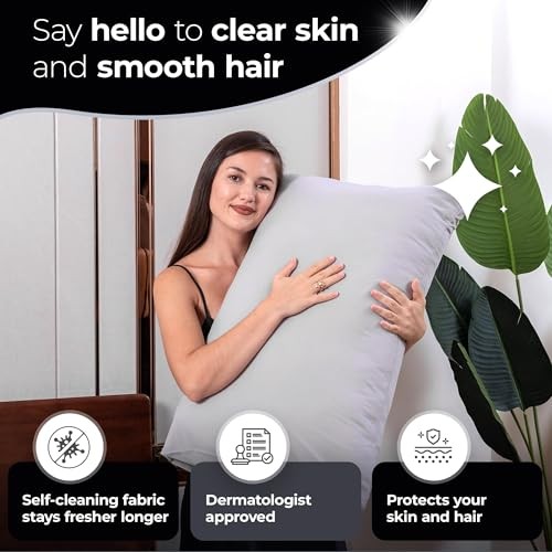 Silver Infused Bed Sheets Set - Ultra-Soft Temperature-Regulating Queen Gray