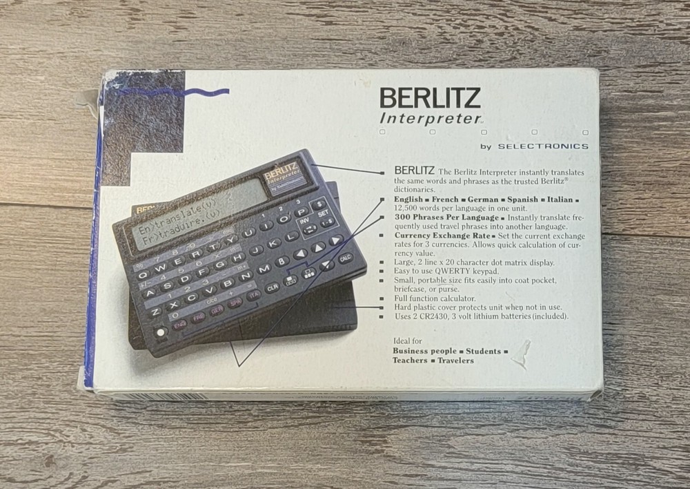 Berlitz Interpreter by Selectronics TR500 Five Language Translator Untested
