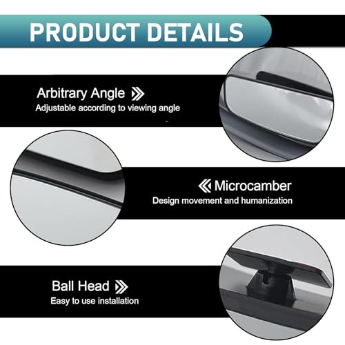 2 PCS Blind Spot Mirror, Framed Rectangular HD Glass Rear View Mirror,
