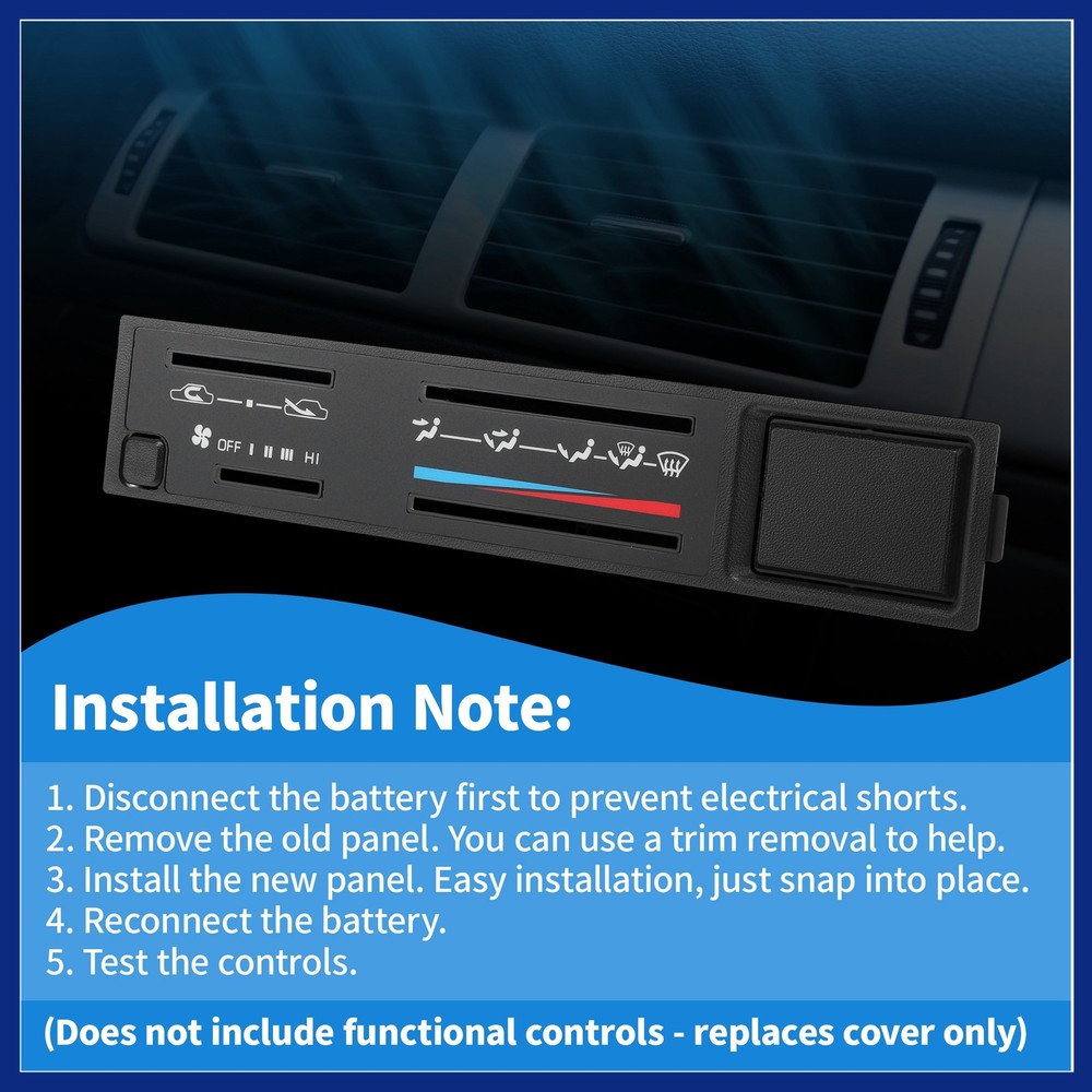 A/C Dash Climate Heater Control Panel Plate for Toyota 4Runner Pickup 84-89