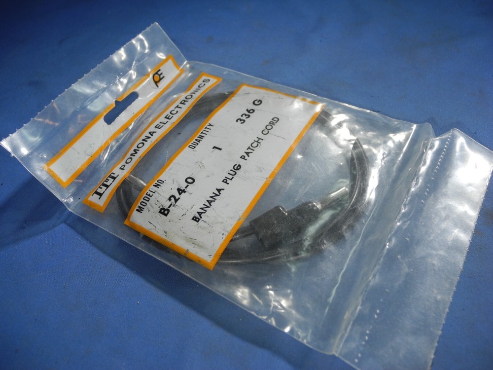 Pomona Electronics B-24-0 Banana Plug Patch Cord, Stackable, Black (Free Ship!)