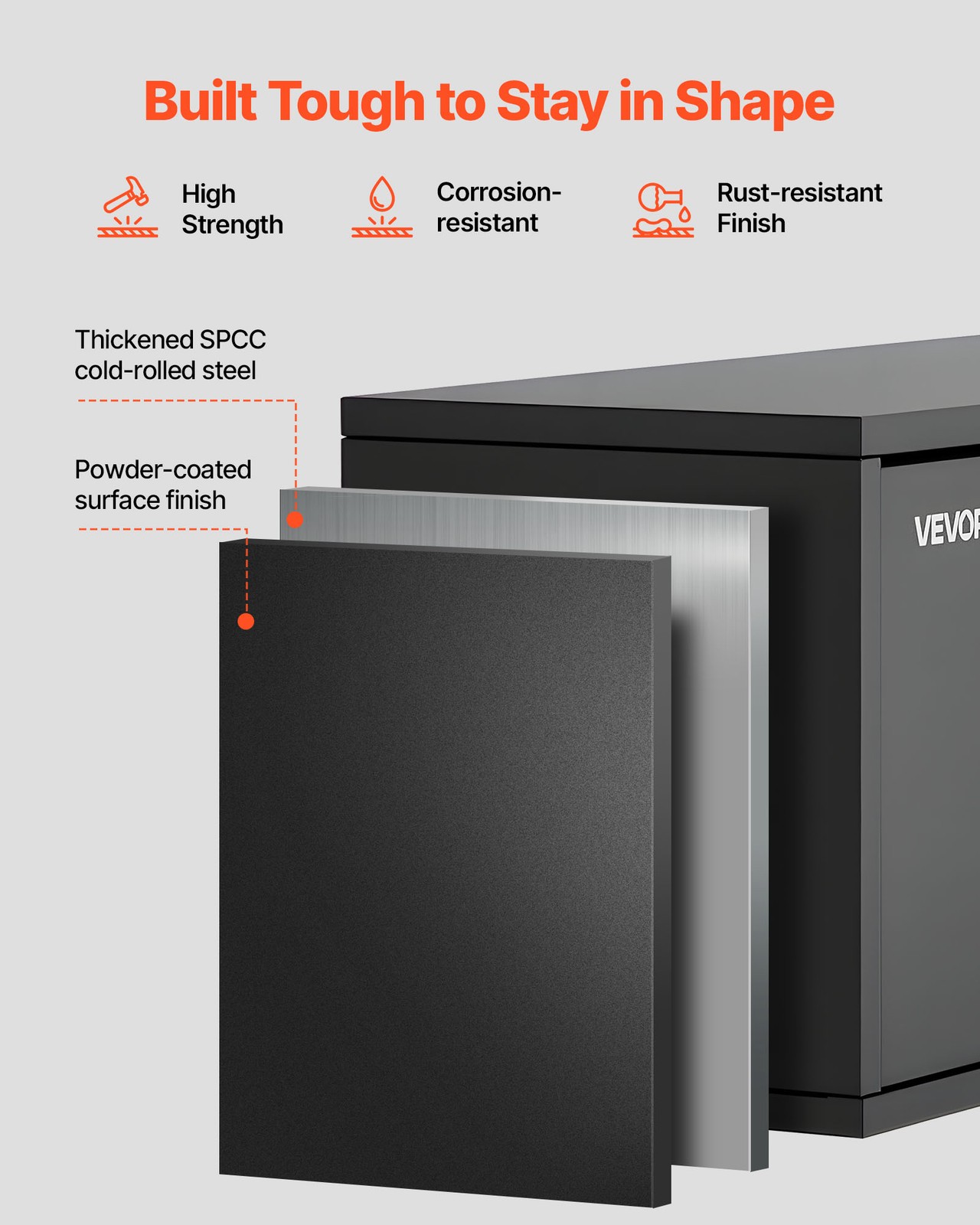 VEVOR Metal Wall Cabinet 120 lbs per Shelf Garage Wall Cabinet with Up-Flip Door