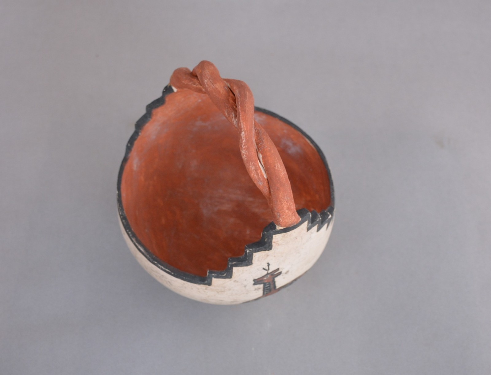 Old Zuni Deer Pot - Deer Tracks - 6" Tall x 5" Across