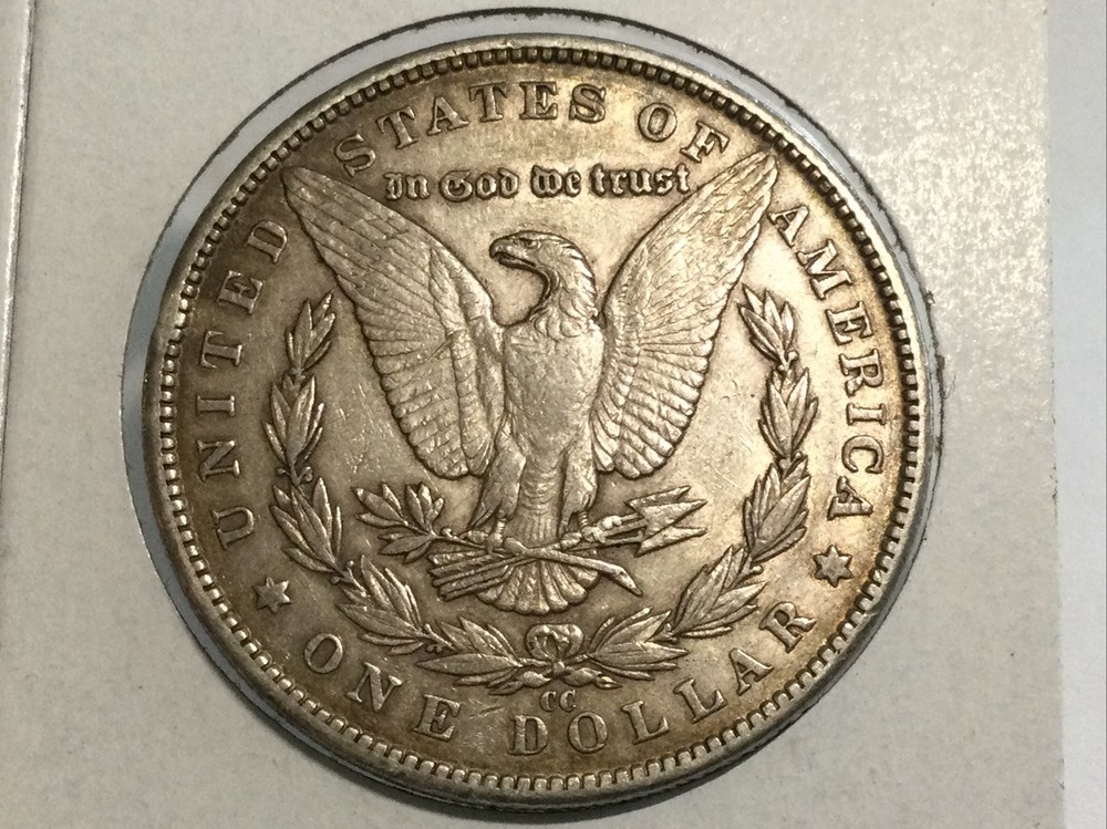 1890-CC Morgan Dollar in extra fine plus