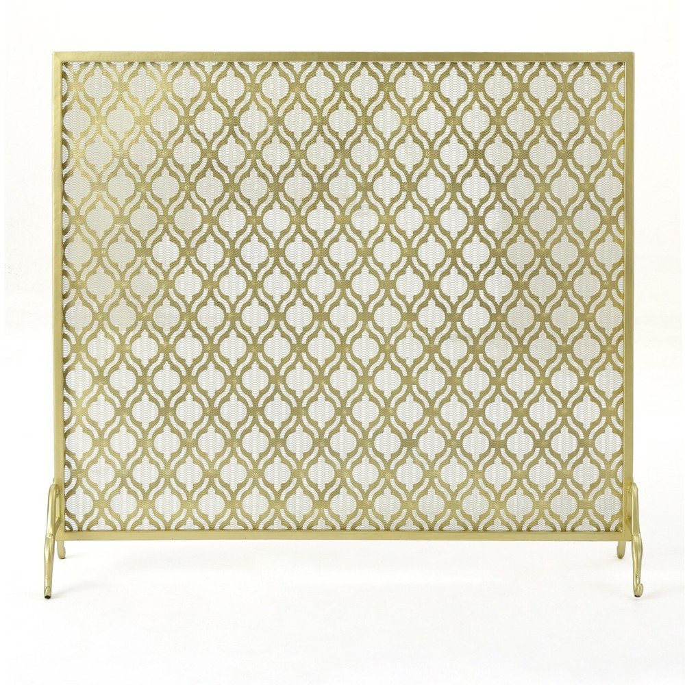 Sagres Modern Iron Single Panel Fireplace Screen
