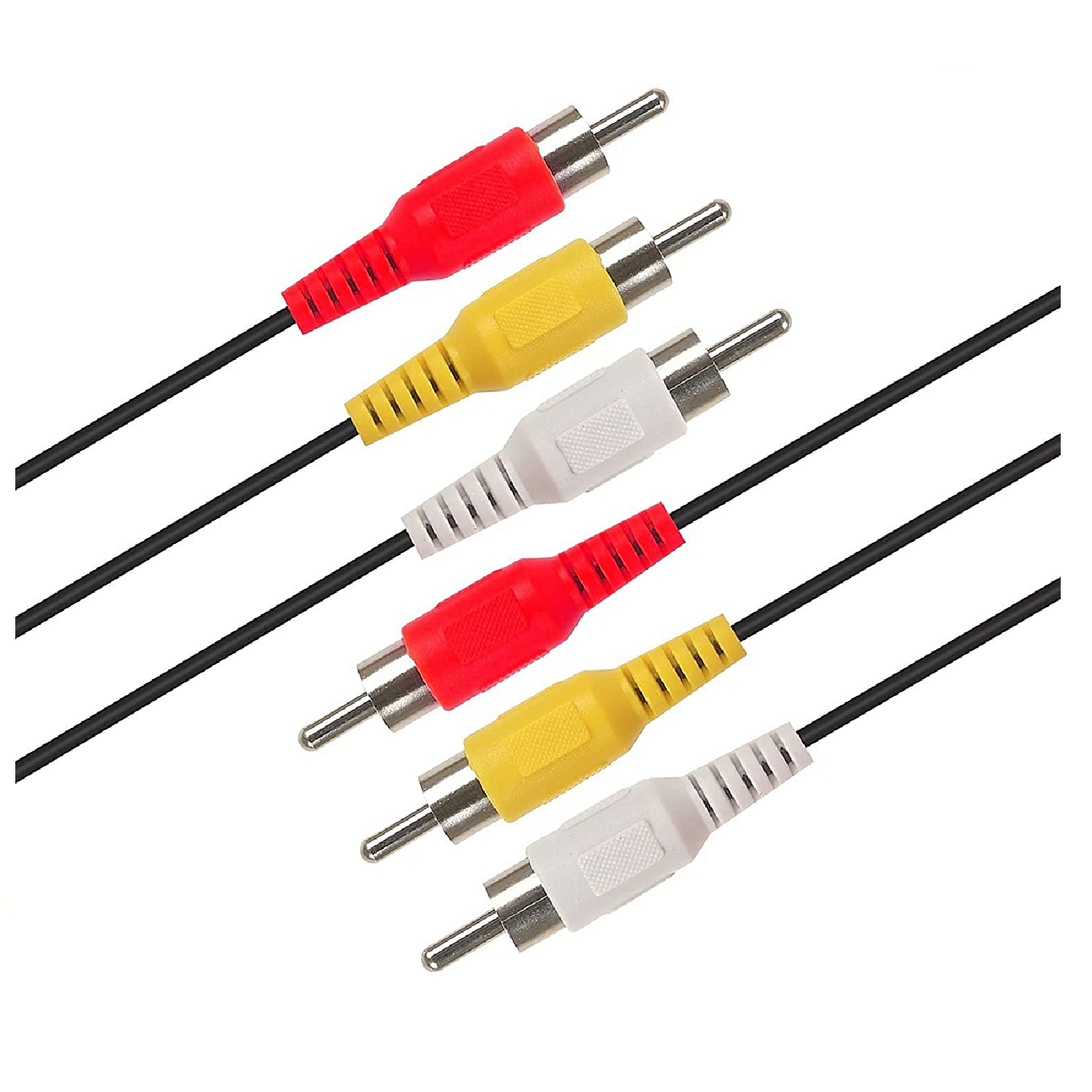 SatelliteSale AV Male to Male 3 RCA Audio Video Composite Cable Black (6 feet)