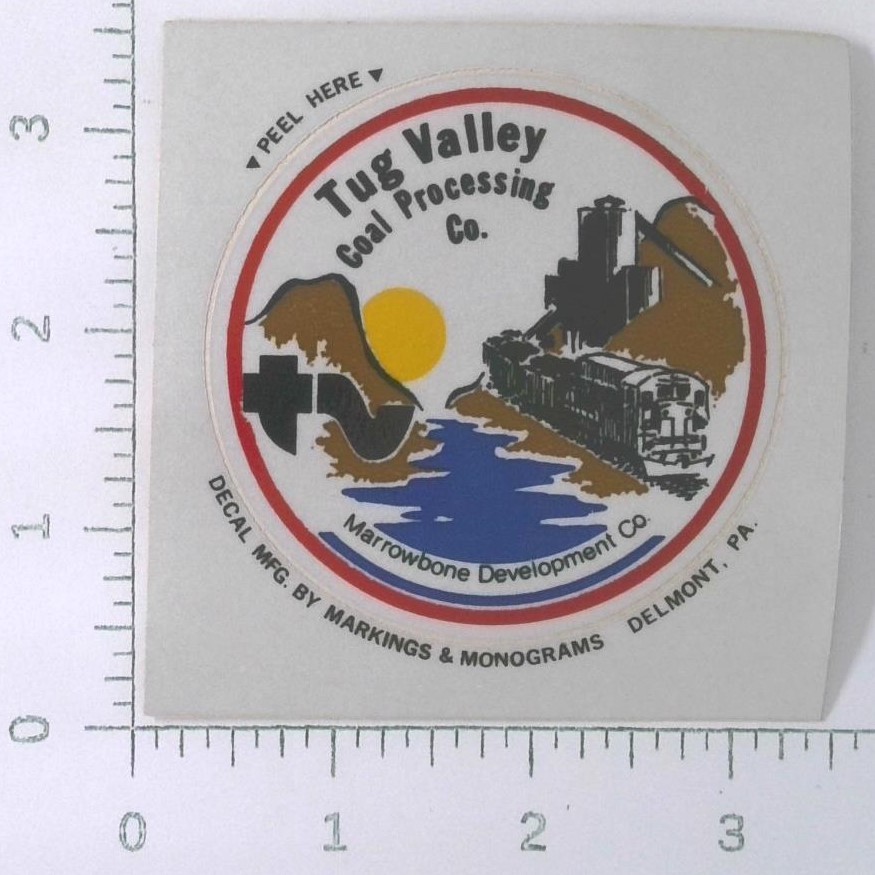 Vintage Tug Valley Coal Processing Marrowbone Mining Sticker Decal