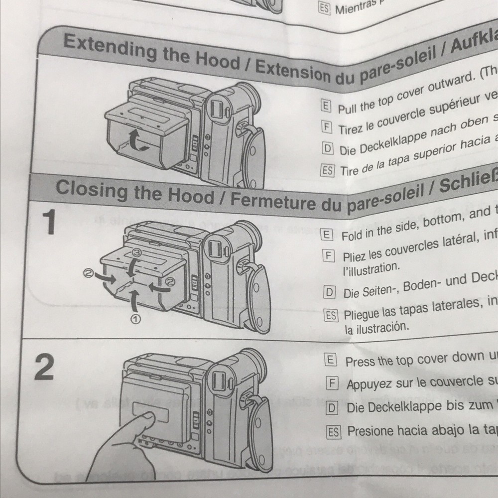 SHARP VIEWCAM SUN HOOD VR-410BF N