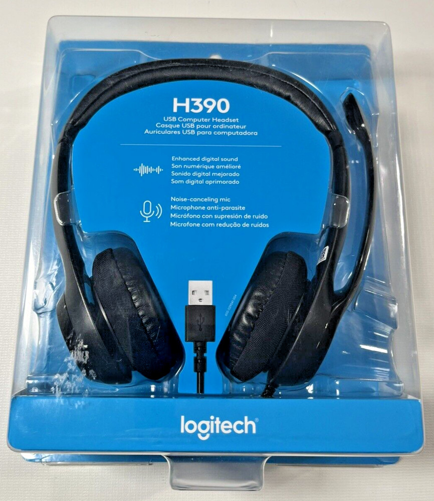 Logitech H340 USB Computer PC Headset w/Noise Cancelling Microphone New