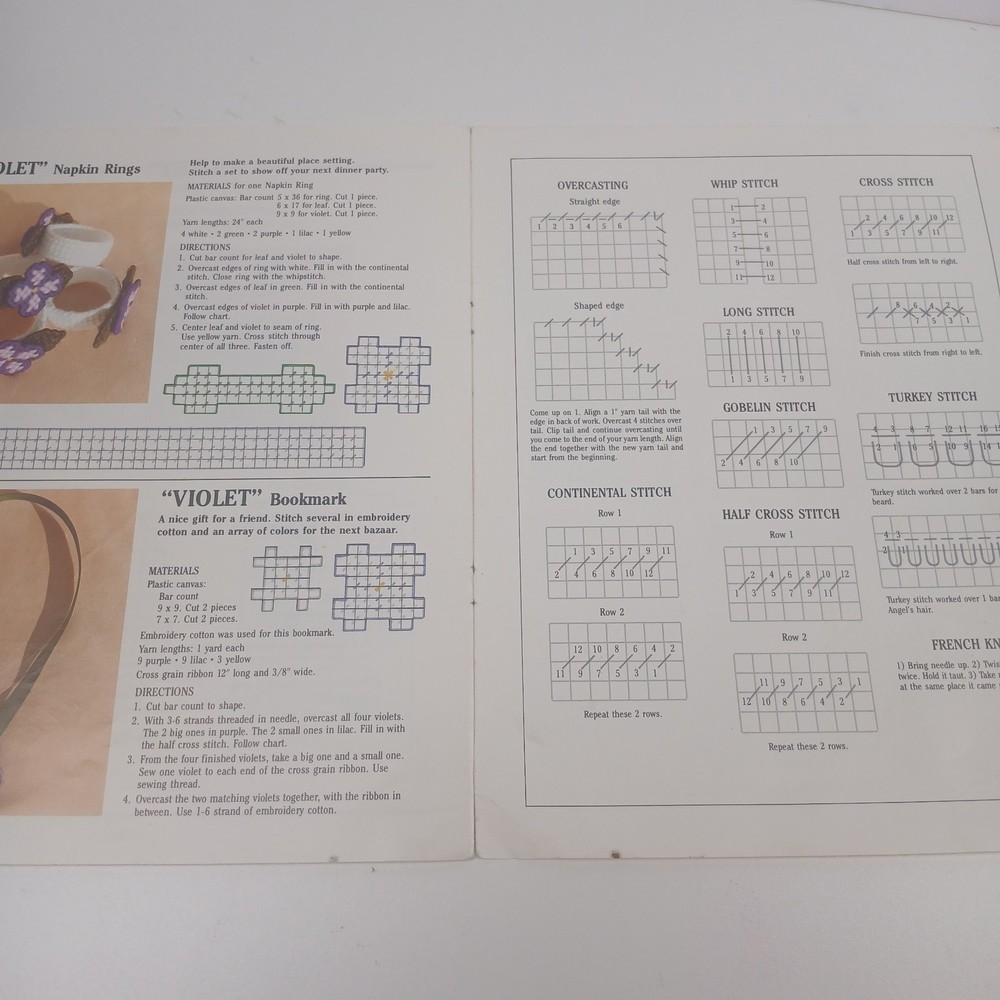 Plastic Canvas Instruction Book for Fast & Small Projects Needlecraft Designs