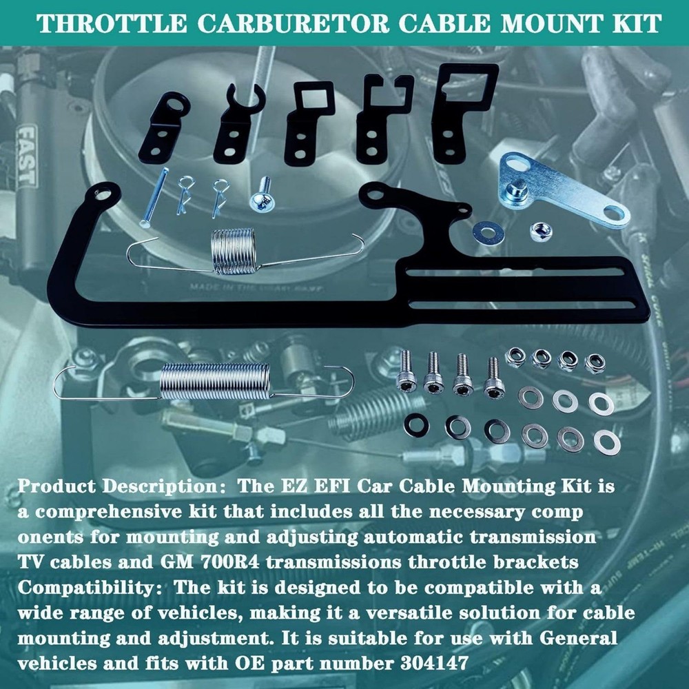 New Cable Mount Kit Accepts Transmission Kickdown Cable Including Hardware