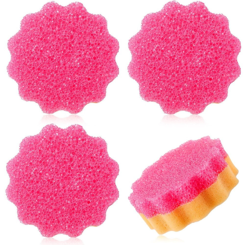 3 Pcs Dual Sided Scrub Sponge Multi Functional Cute Temperature Sensitive