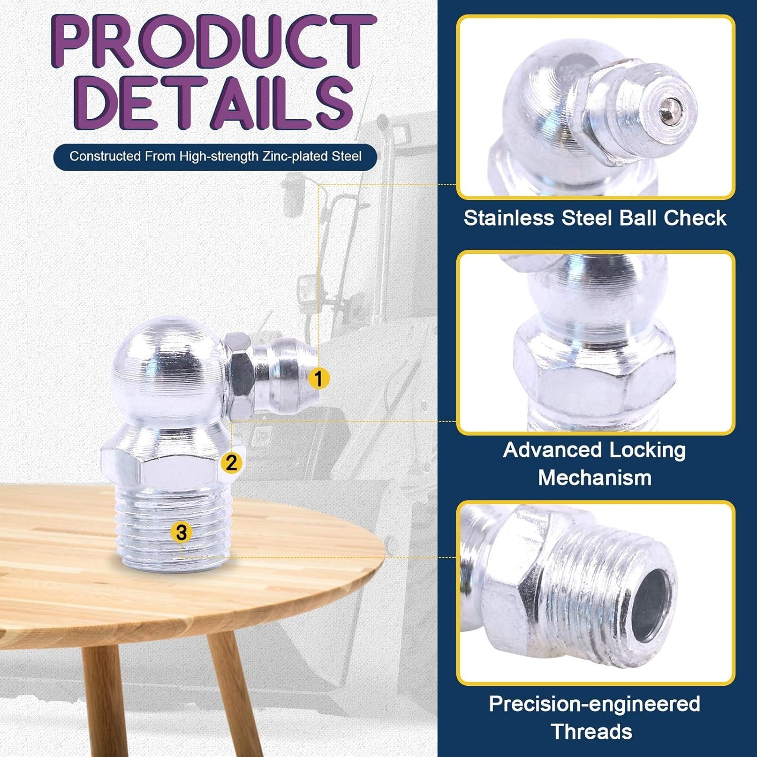 246PCS SAE Metric Grease Nipple Zerk Fittings Kit 1/4 1/8 M6 M8 M10 Assortment