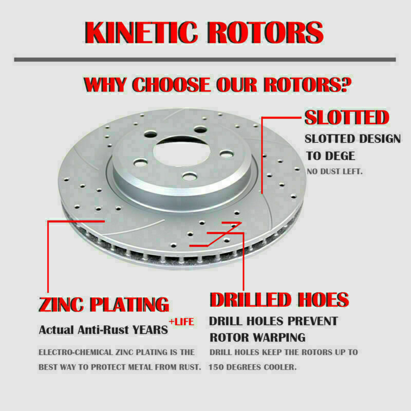 For Chevrolet Silverado GMC Sierra 1500 Front Rear Drilled Rotors Brake Pads Kit
