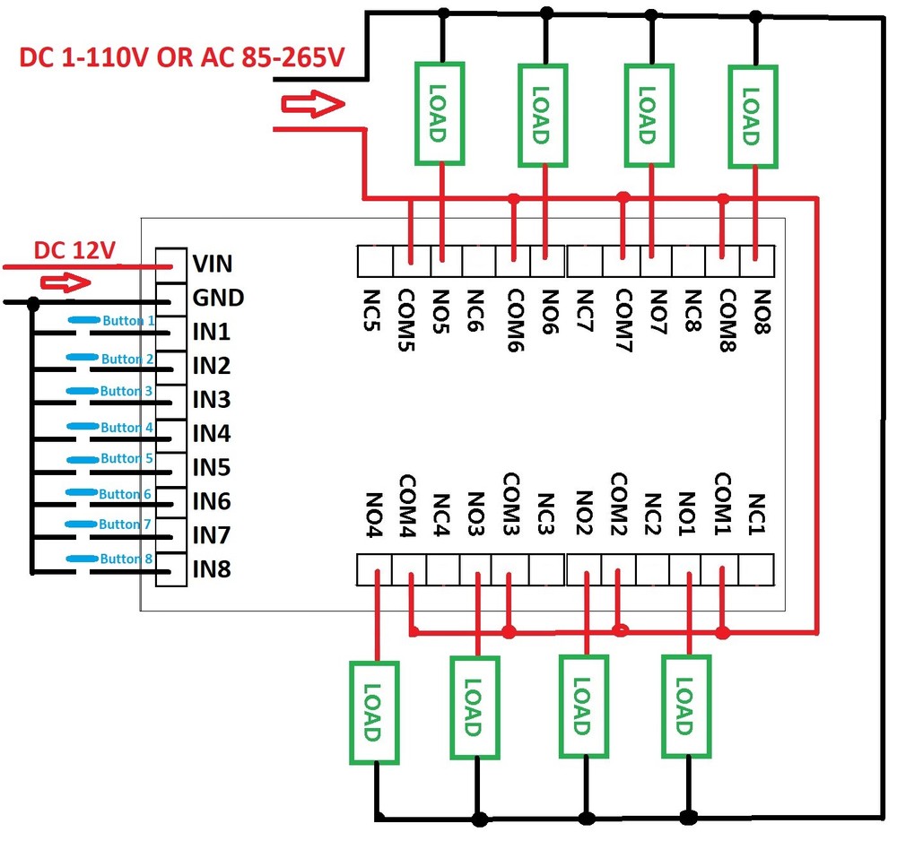 8ch DC 12V Multifunction Delay Module Cycle Timer Switch for Power sequencer