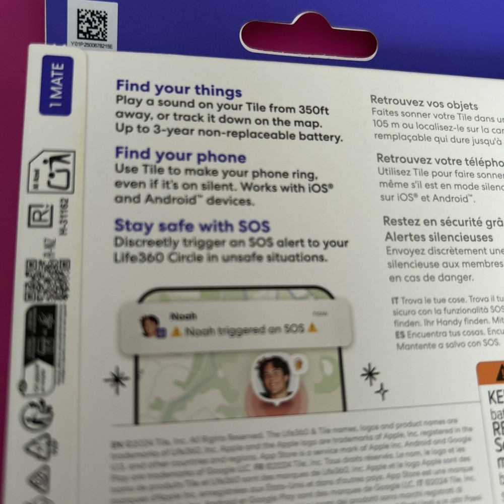 Life 360 Tile Mate T1801A Bluetooth Tracking Device