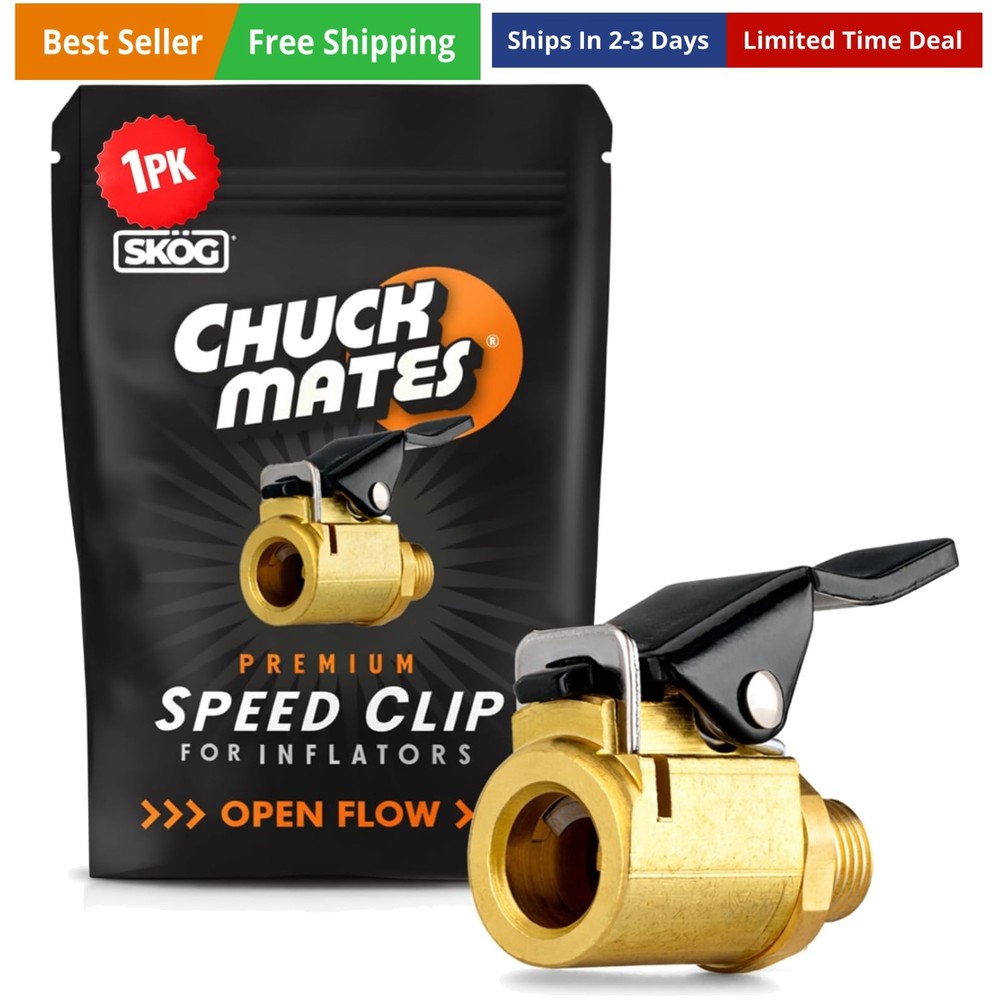 Chuck Mates  Quick-Connect Accessory for Tire Inflators Open-Type 1 Pack