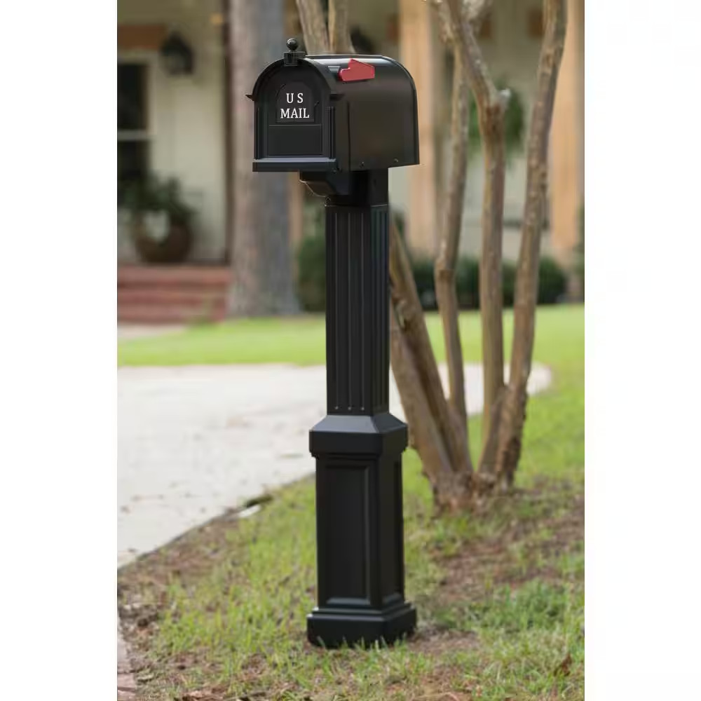 Craftsman Mailbox and Post Kit, Black