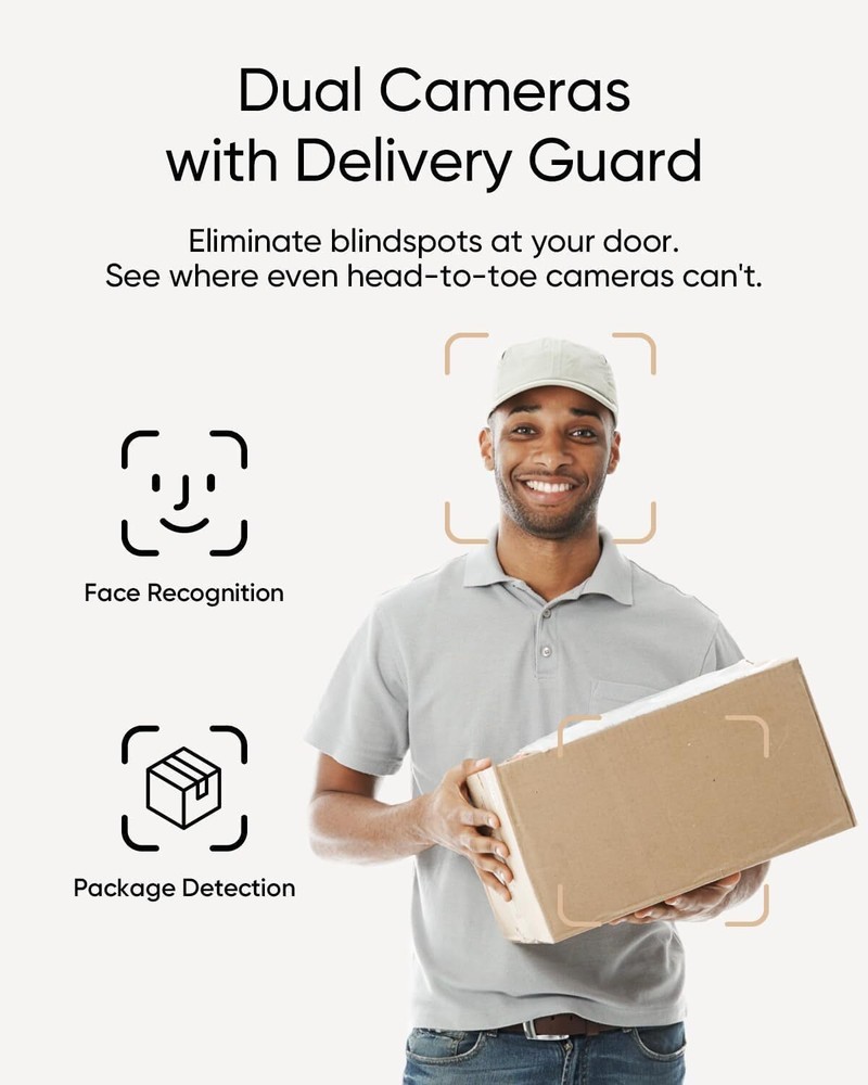 eufy Security Wireless Video Doorbell E340 w/Extra Backup Battery 2K Dual Camera