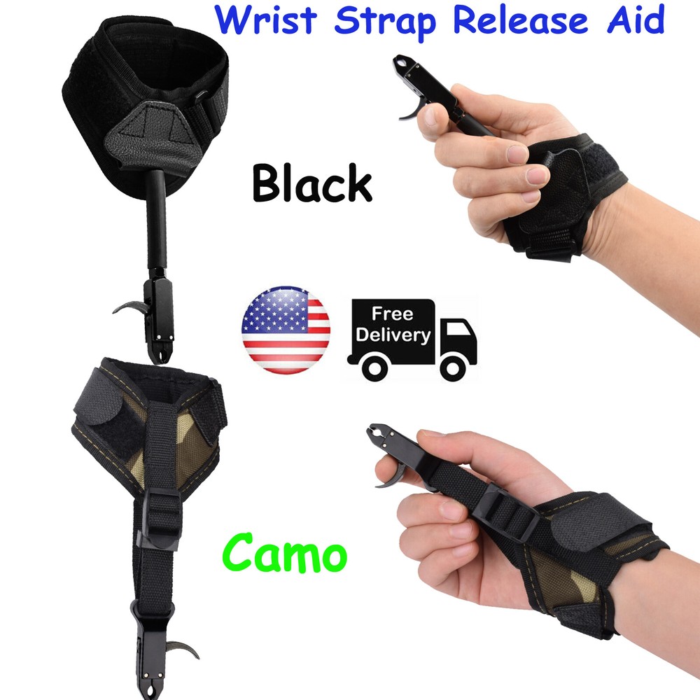 Compound Bow Release Aid Wrist Trigger Adjustable Strap Quick Release Ca Or Bk
