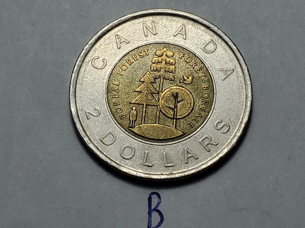2011 Boreal Forest CANADA 2 Dollar Toonie Coin b