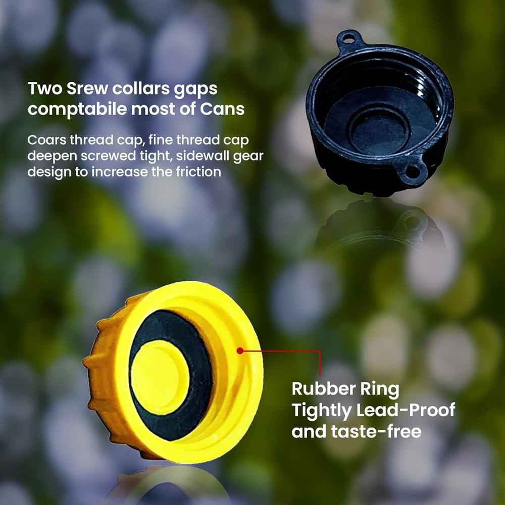 Gas Can Cap - Solid Base Gas Can Cap Replacement (1-Coarse and 1-Fine Thread) -