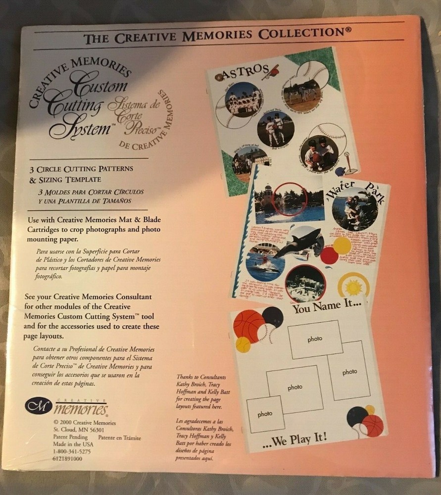 NEW ~ CREATIVE MEMORIES CUSTOM CUTTING SYSTEM ~ 3 CIRCLE PATTERNS & TEMPLATE
