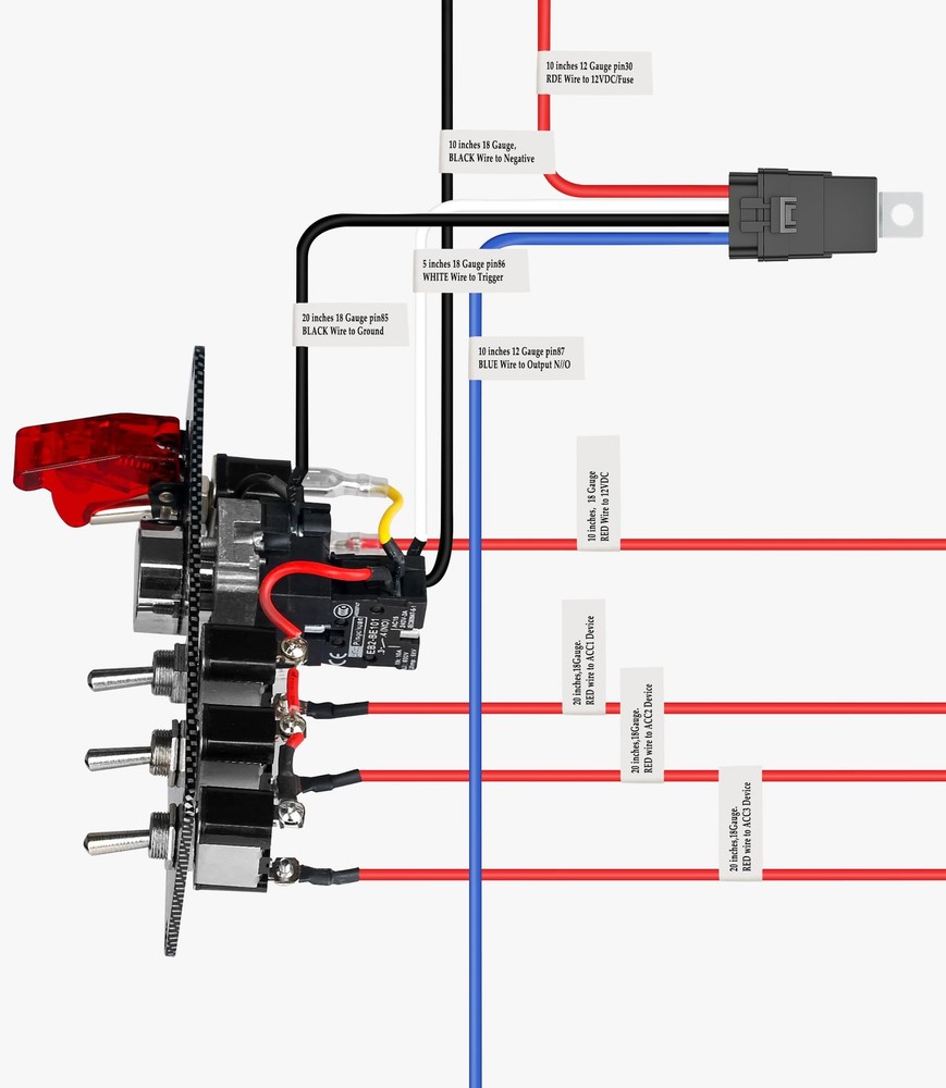 Ignition Rocker Switch Panel 12V 5 in 1 with Engine Push Button Toggle Switch...