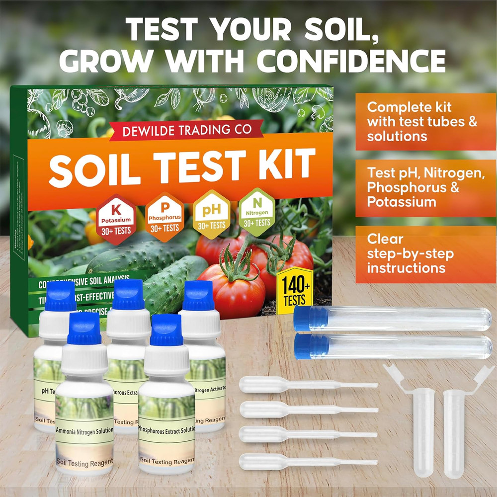 Soil Test Kit -140 Test- 2026 Version- Testing PH Ammonia Nitrogen Phosphorus an