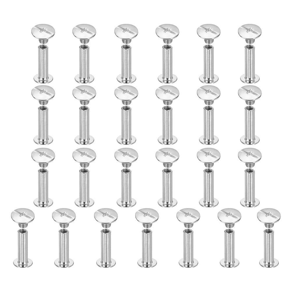25set Phillips Chicago Screw M5x19mm Binding Post Screw, White