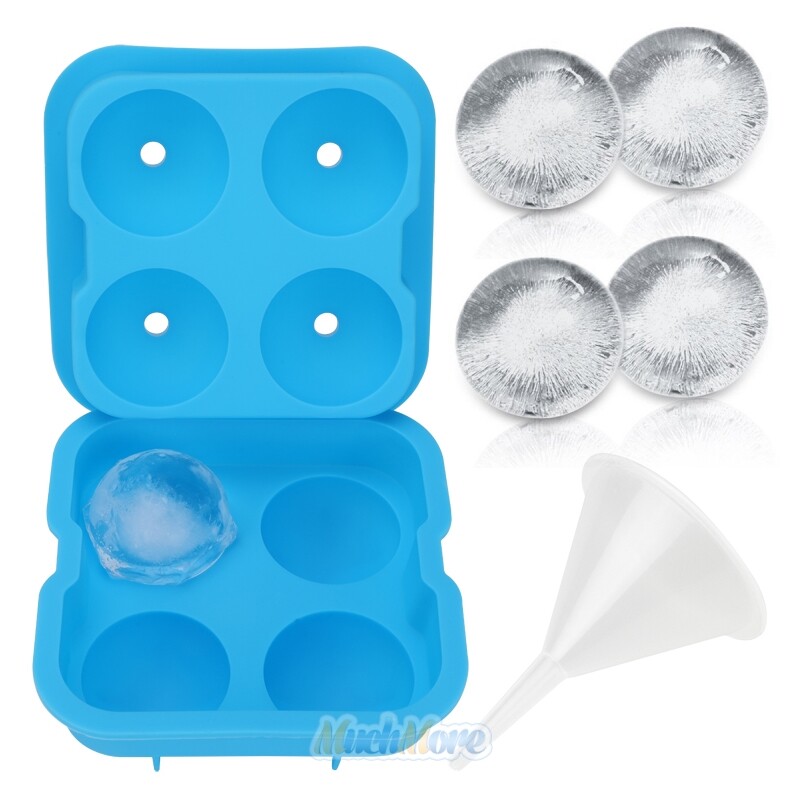 ICE Balls Maker Round Sphere Tray Mold Cube Whiskey Ball Silicone+Water Funnel