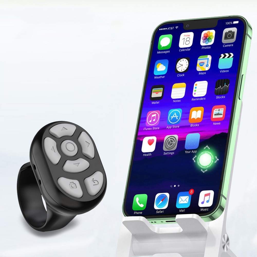 Wireless Bluetooth Remote Control Scrolling Ring Fingertip Video Mobile Phone