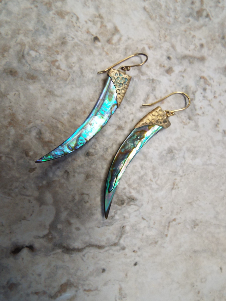 Heather Benjamin Shell Long Shard Earrings