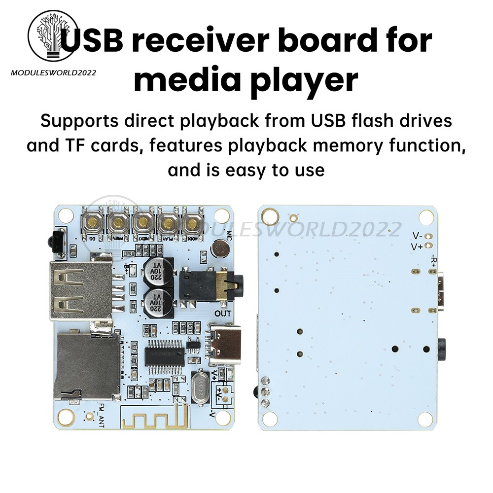 Bluetooth 5.4 Audio Receiver Board MP3 Lossless Decoder Decoding Module Type-C