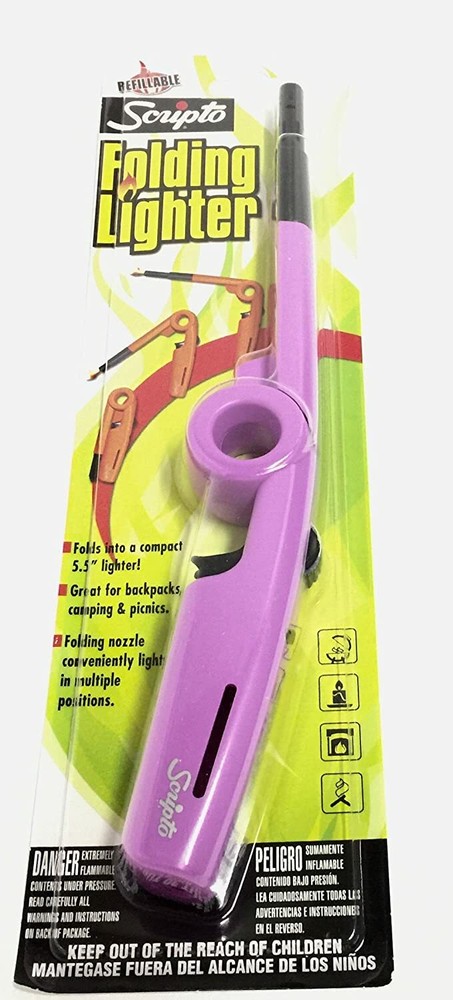 Scripto 3 Pack Combo - 3 Random color Scripto "Refillable" Folding Lighter Safe