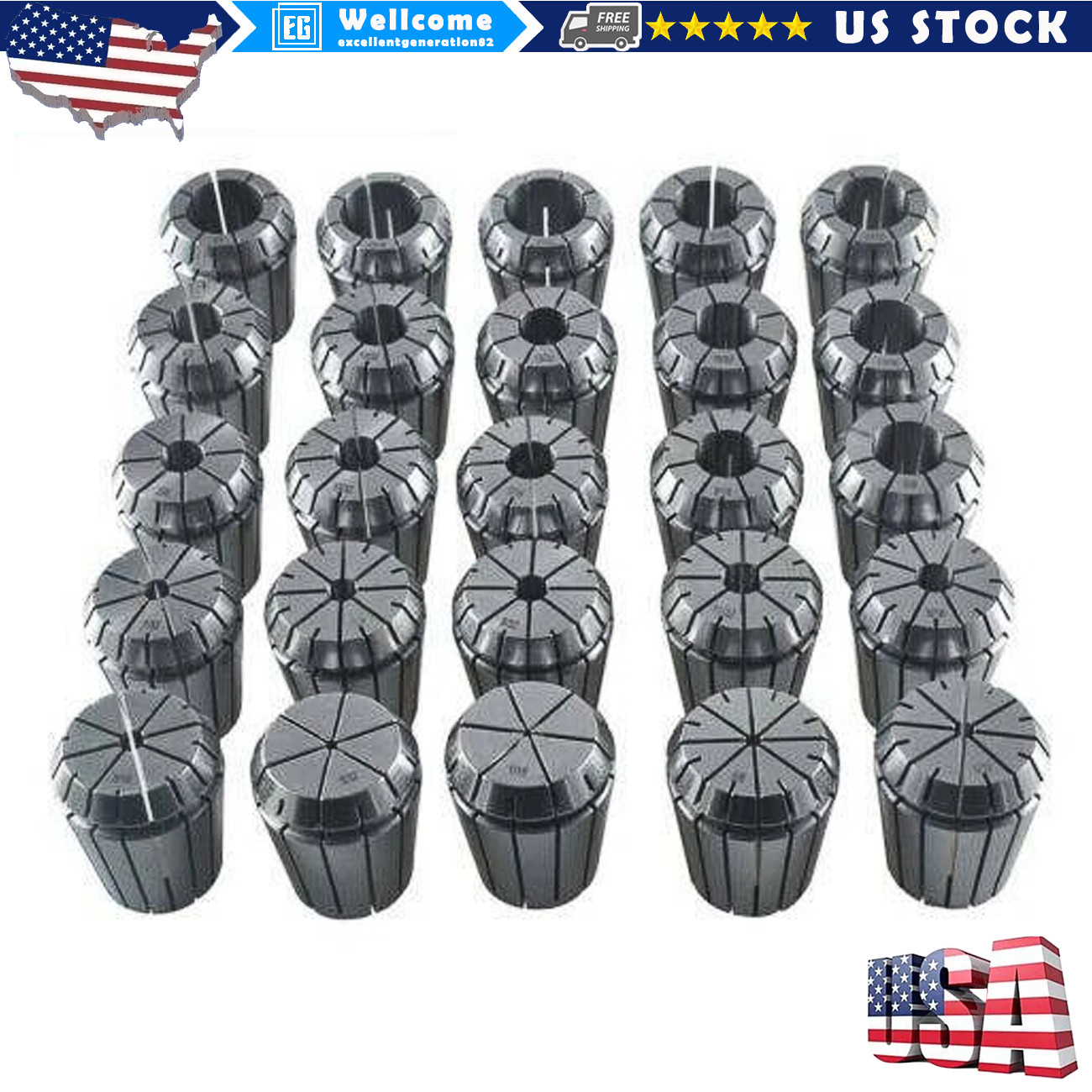ER16 ER20 ER32 Spring Collet Set For CNC Milling Lathe Engraving Machine USA.