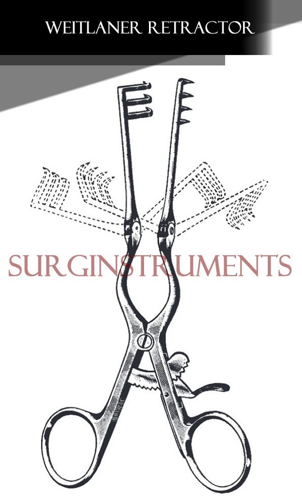 BECKMAN-Weitlaner Retractor 6" 3x4 SHARP Hinged Blade Stainless German Grade