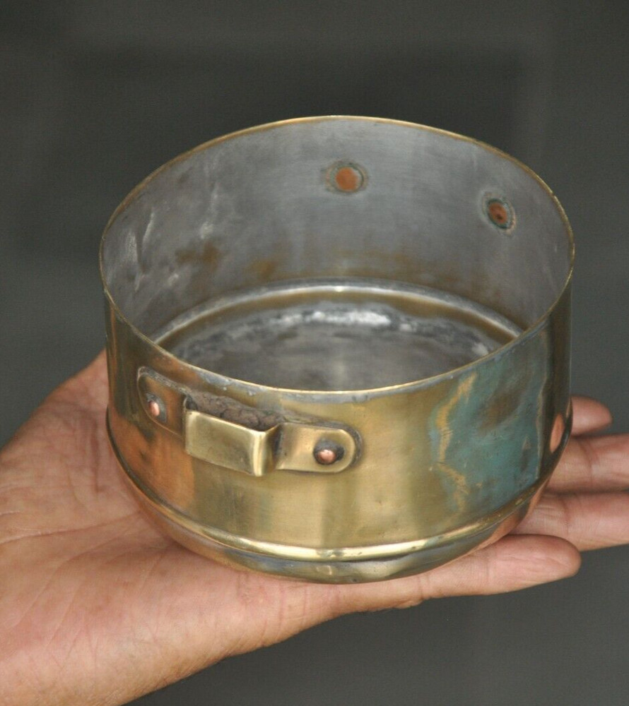 Vintage 2 Compartment Brass Handcrafted Solid Heavy Lunch/Tiffin Box