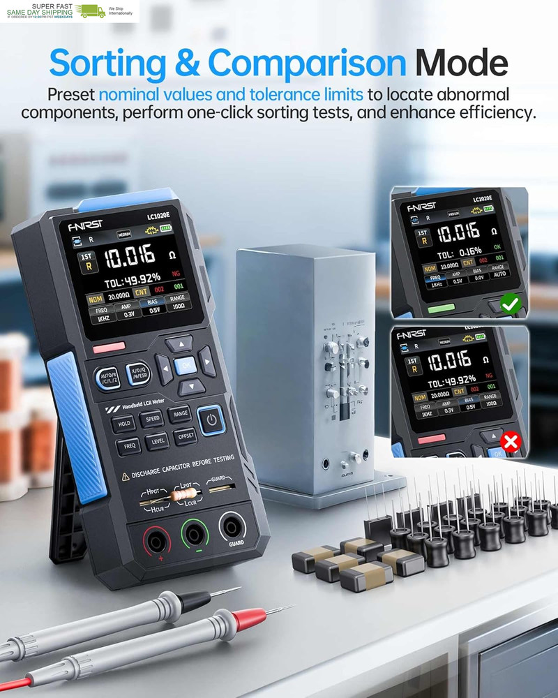 Counts Resistor Inductor Capacitor Tester, Auto Component Detect, Measures Esr/Q