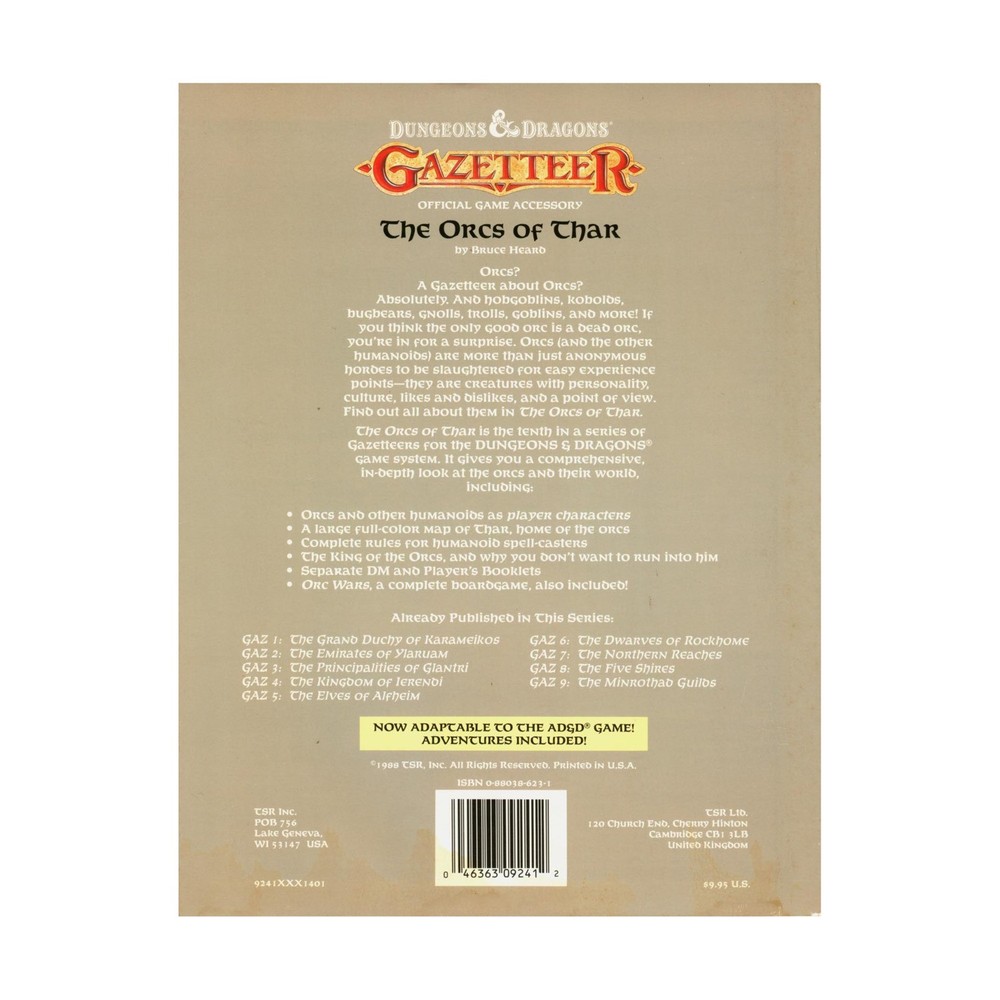 TSR Basic D&D Orcs of Thar VG