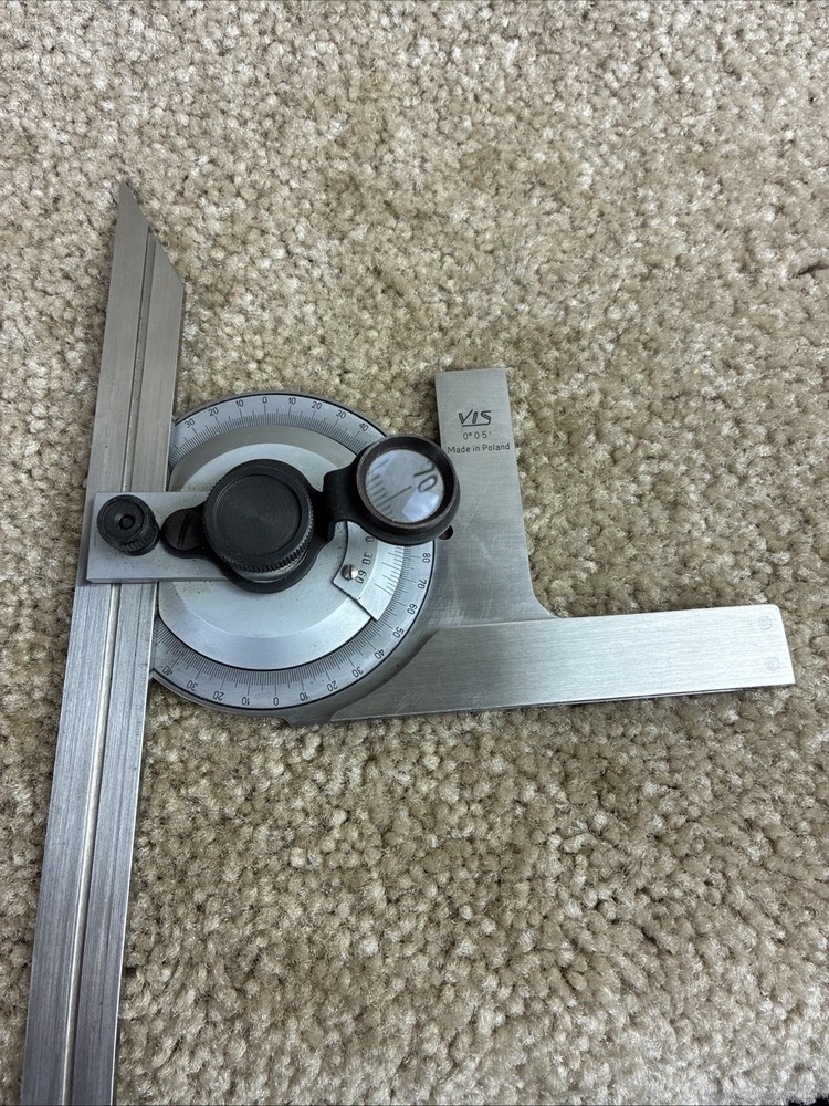 VIS UNIVERSAL BEVEL PRECISE PROTRACTOR SQUARE W/ FINE ADJUSTMENT 12" BLADE