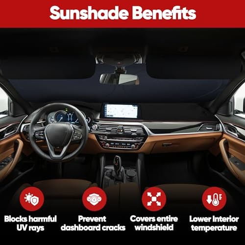 Car Sun Shade for Windshield, Reflective Windshield Medium (62" x 30")