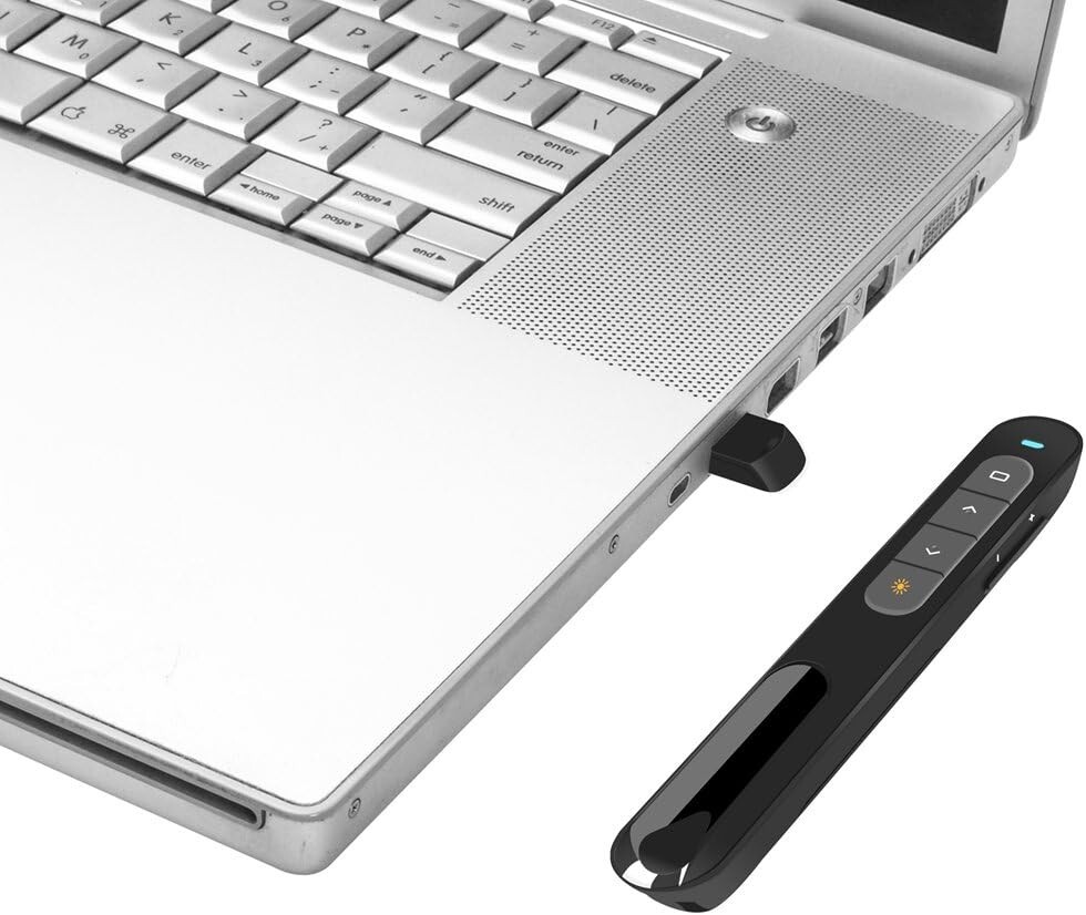 Durable Presentation Clicker with 100ft Wireless Range & Soft Rubber Buttons