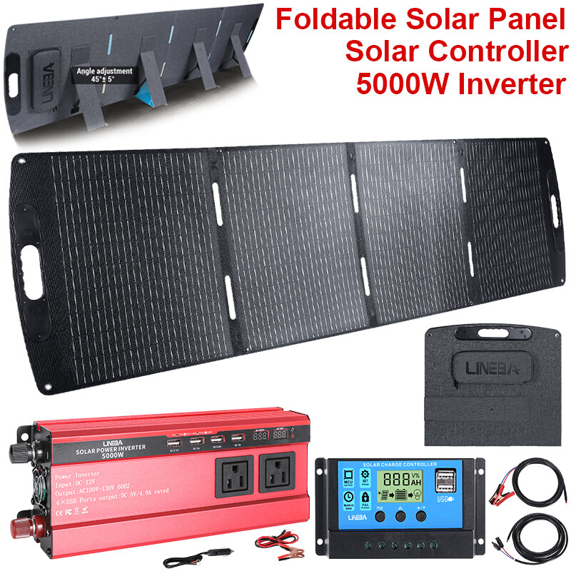 200W 100W Foldable Off Grid Solar Panel with Inverter & Controller For Camping