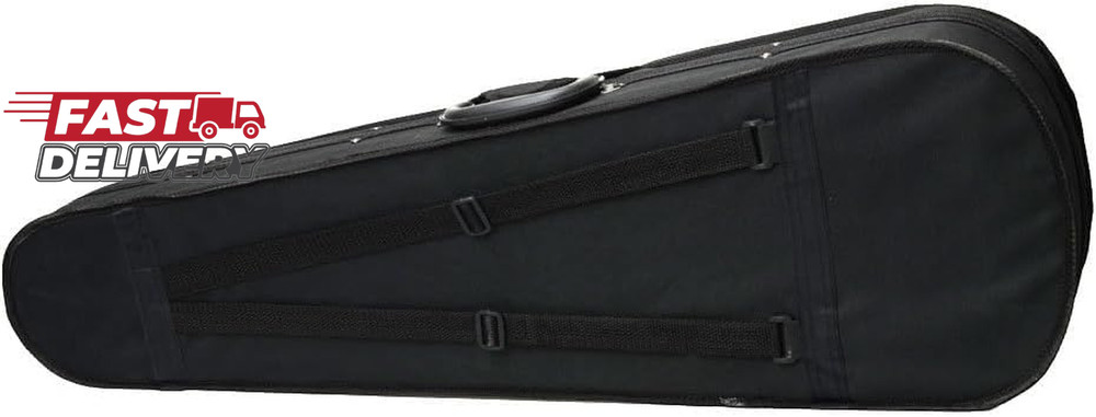 4/4 Cloth Fluff Triangle Shape Silver Gray Violin Case Black