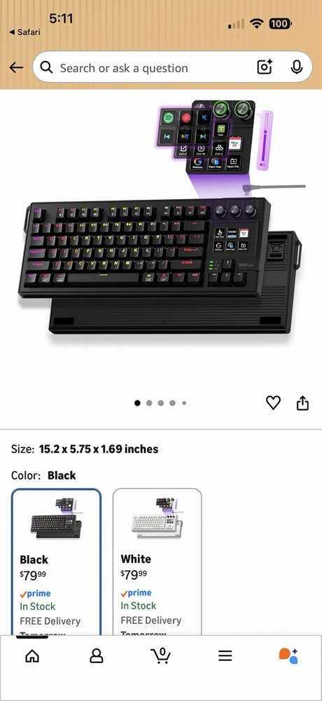 LCD Macro Keyboard Customizable Display Keys Stream Deck Alternative Mechanical