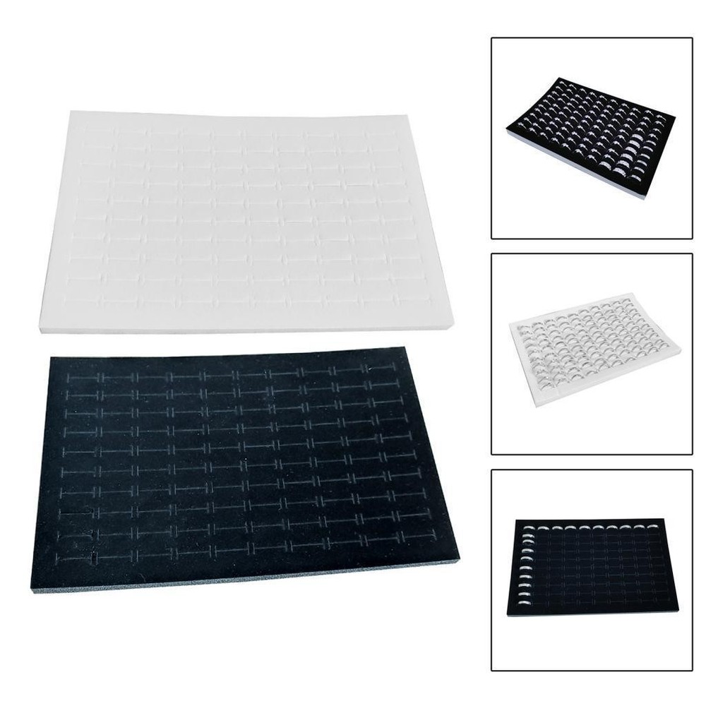 5Pcs 100 Slots Ring Pad Foam Insert Foam Pads Stackable Velvet Rings Insert