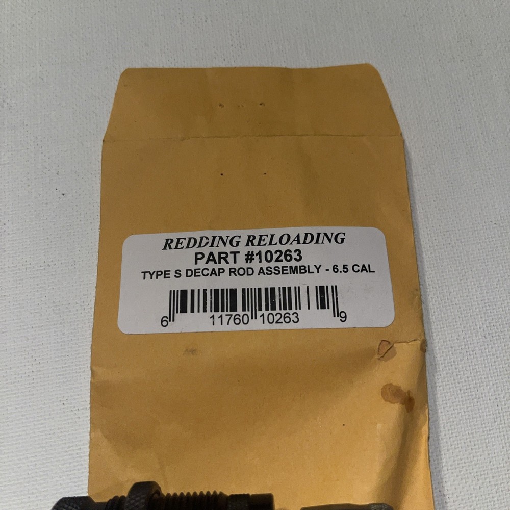 10263 REDDING TYPE-S DECAPPING ROD ASSEMBLY 6.5MM CAL - NEW