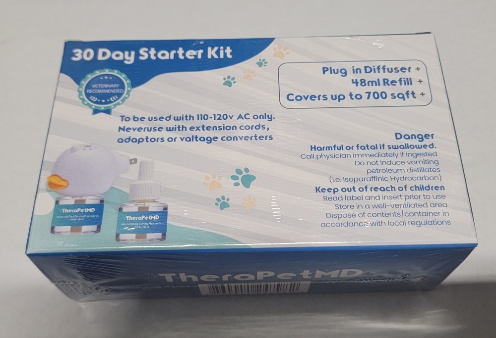 TheraPet MD Advanced Dog Calming Diffuser Kit (1 Diffuser + 2 Refills) New